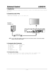 NEC LCD3210-BK LCD3210 external control command