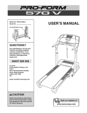 ProForm 570 V Treadmill Uk Manual