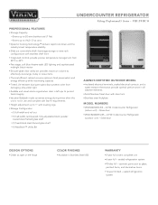Viking VRUI Two-Page Specifications Sheet