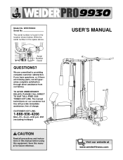 Weider Pro 9930 User Manual