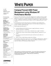 Compaq ProLiant 6000 Compaq ProLiant 6000 Power Management using Windows NT Performance Monitor