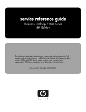 Compaq d530 HP Compaq Business Desktop d500 Service Reference Guide, 5th Edition