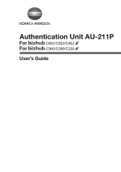 Konica Minolta bizhub C452 AU-211P Authentication Unit User Guide for bizhub C220/C280/C360/C452/C552/C652