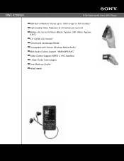 Sony NWZ-A728B Marketing Specifications (Black)