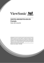 ViewSonic XG2703-GS - 27 Display IPS Panel 2560 x 1440 Resolution User Guide Spanish/Espanol