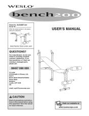Weslo Bench 200 Uk Manual