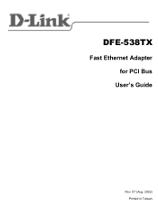 D-Link DFE-538TX Product Manual