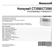 Honeywell CT3500 Owner's Manual