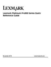 Lexmark Platinum Pro900 Quick Reference