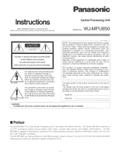Panasonic WJMPU850 WJMPU850 User Guide