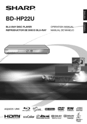 Sharp BD HP22U BD-HP22U Operation Manual