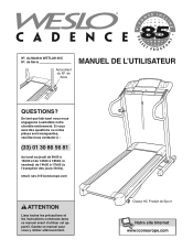 Weslo Cadence 85 French Manual