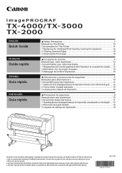 Canon imagePROGRAF TX-3000 MFP T36 imagePROGRAF TX-4000 / TX-3000 / TX-2000 Quick Guide