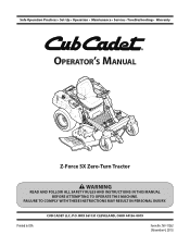 Cub Cadet Z-Force SX 60 Operation Manual