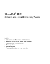 Lenovo ThinkPad R60e (English) Service and Troubleshooting Guide