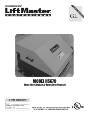 LiftMaster HS670 HS670 GL BOARD Manual
