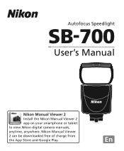 Nikon SB-700 AF Speedlight Users Manual - English