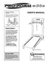 ProForm E35s Treadmill English Manual
