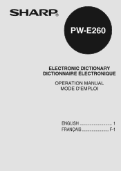 Sharp PWE260 Operation Manual