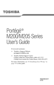 Toshiba Portege M200-S838 User Guide