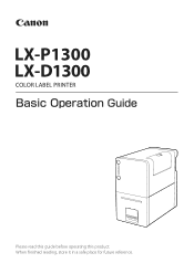 Canon LX-D1300 LX-P1300/LX-D1300 Basic Operation Guide