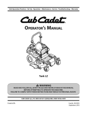 Cub Cadet TANK LZ 60 TANK L 60 KW Operator's Manual