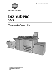 Konica Minolta bizhub PRO 950 bizhub PRO 950 Trademarks/Copyrights User Manual