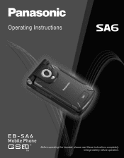 Panasonic SA6 Operating Instructions