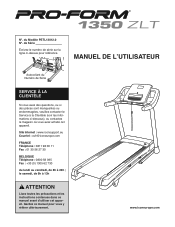 ProForm 1350 Zlt Treadmill French Manual