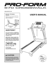 ProForm 570 Crosswalk Treadmill English Manual