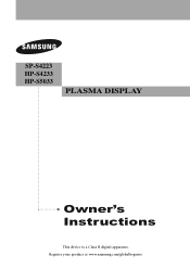 Samsung HPS5033 User Manual (ENGLISH)