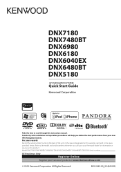 Kenwood DNX6480BT Quick Start Guide
