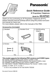 Panasonic KXNT321 KXNT321 User Guide