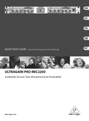Behringer ULTRAGAIN PRO MIC2200 Quick Start Guide