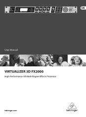 Behringer VIRTUALIZER 3D FX2000 Manual