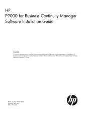 HP XP P9500 HP P9000 for Business Continuity Manager Software Installation Guide