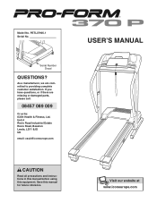 ProForm 370p Treadmill Uk Manual