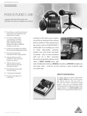 Behringer PODCASTUDIO 2 USB Product Information Document