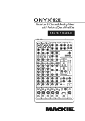 Mackie Onyx 820i Owner's Manual