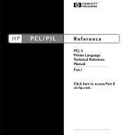 HP LaserJet 6p HP PCL/PJL reference (PCL 5 Printer Language) - Technical Reference Manual Part I