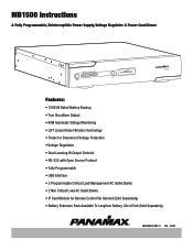 Panamax MB1500 Manual