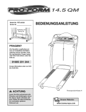 ProForm 14.5qm Treadmill German Manual