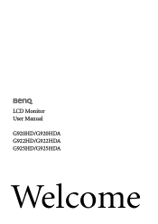BenQ G925HDA User Manual