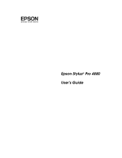 Epson SP4880CB User's Guide