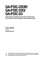 Gigabyte GA-P35C-DS3R Manual