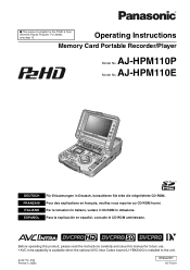 Panasonic AJHPM110 AJHPM110 User Guide