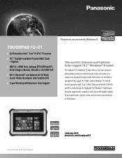 Panasonic Toughpad FZ-G1 Spec Sheet