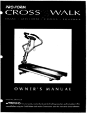 ProForm Crosswalk1.50 Hp Owners Manual