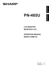 Sharp PN-465UP PN-465U Operation Manual