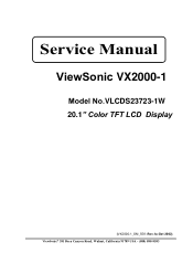 ViewSonic VX2000 Service Manual